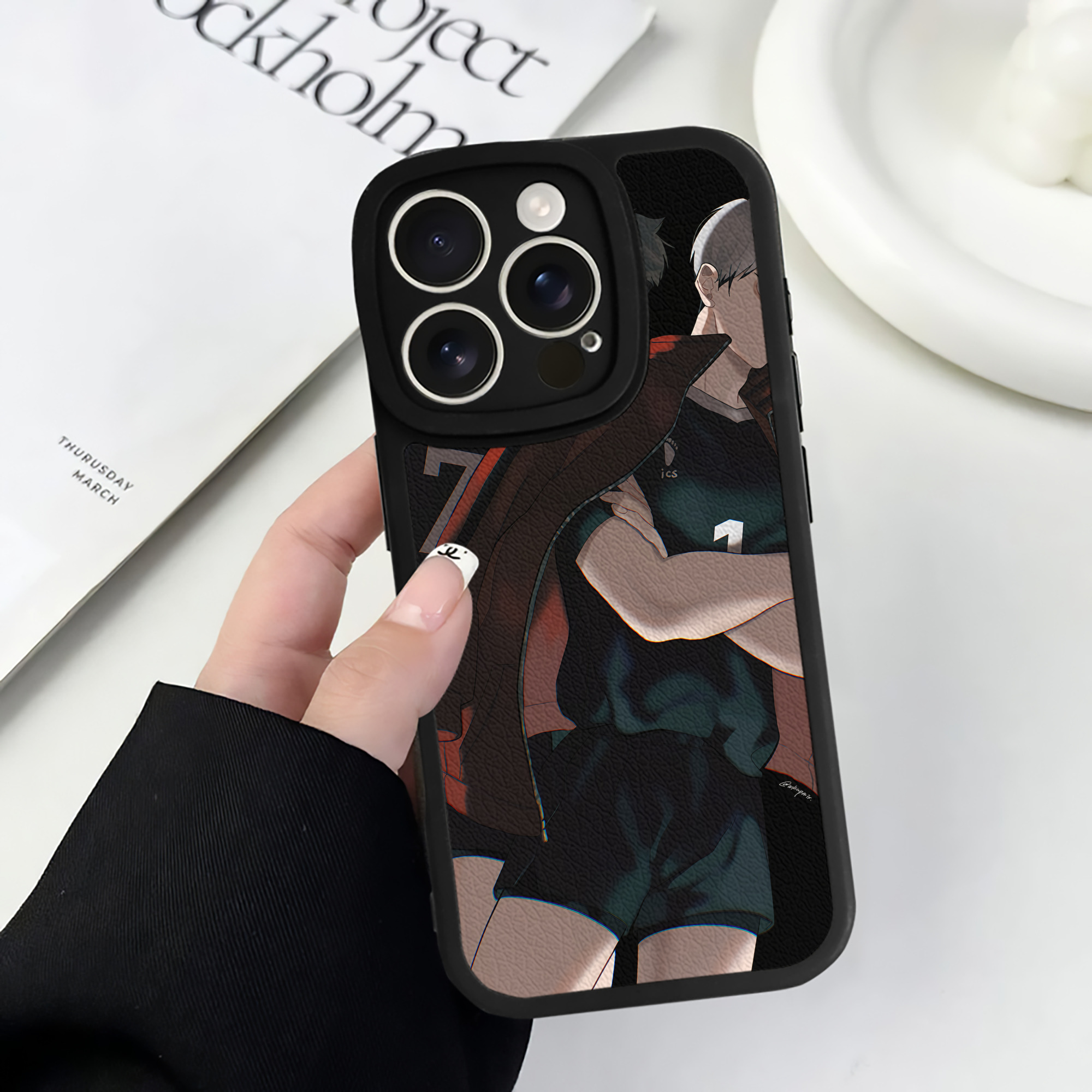 （画像用） ハイキュー!! Haikyu!! 【iPhone 16シリーズ対応】シリコンスマホケース（レザー調） 材質：シリコン